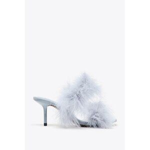 ZARA FEATHER HEELED SANDALS